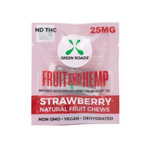 Strawberry flavored CBD fruit and hemp sample